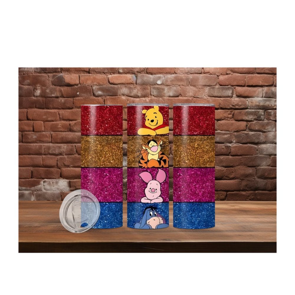 Winnie the Pooh "Characters " Glitter Tumbler